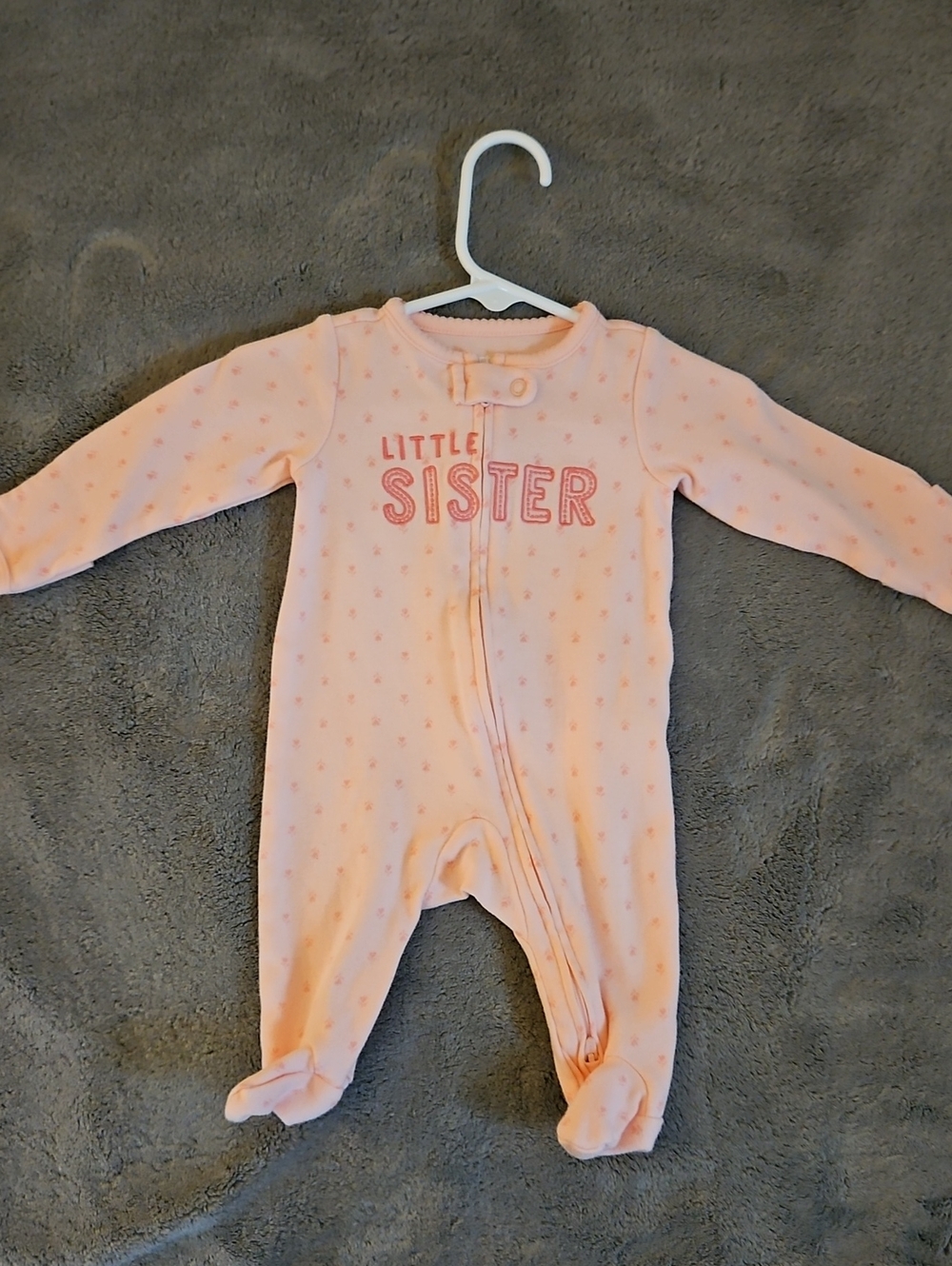 Little Sister Pink Footed One-Piece Pajamas